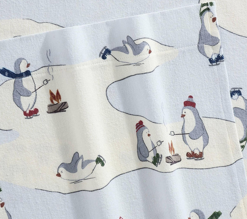 Eddie Bauer Skating Penguins Blue Cotton Twin Sheet Set — View 4