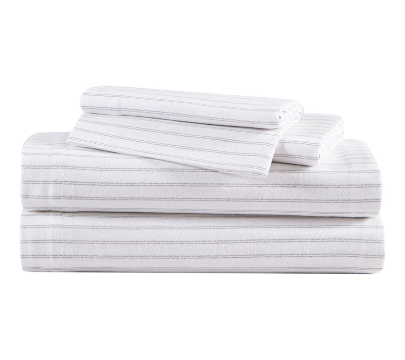 Eddie Bauer Trail Stripe Grey Cotton Full SheetSet — View 10