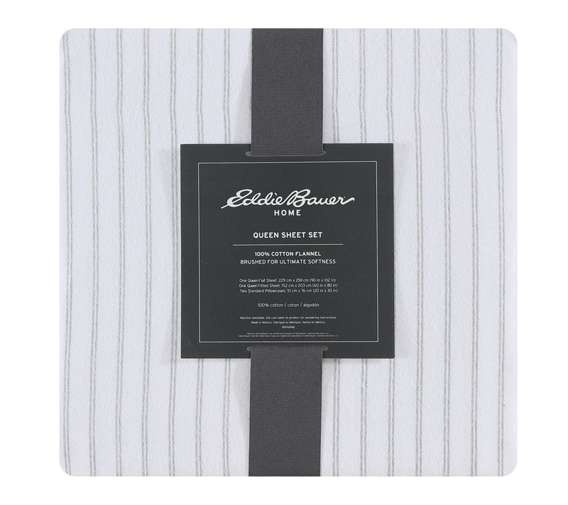 Eddie Bauer Trail Stripe Grey Cotton Full SheetSet — View 8