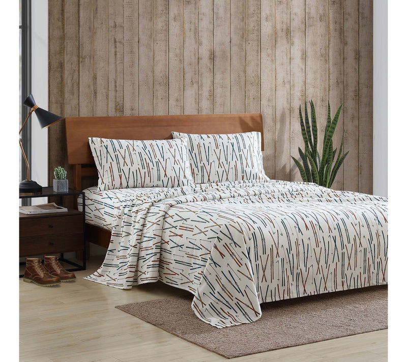 Eddie Bauer Ski Line White Cotton Twin Sheet Set — View 10