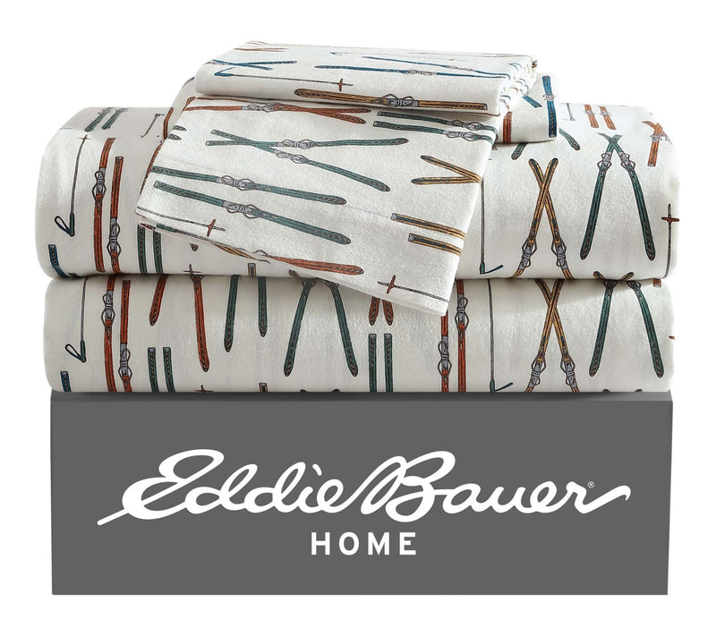 Eddie Bauer Ski Line White Cotton Twin Sheet Set — View 8