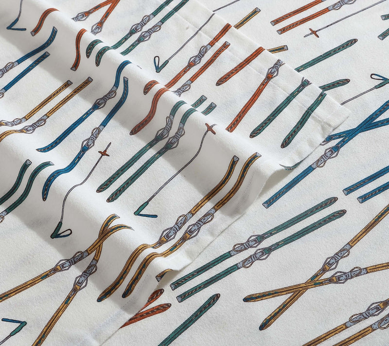 Eddie Bauer Ski Line White Cotton King Sheet Set — View 2