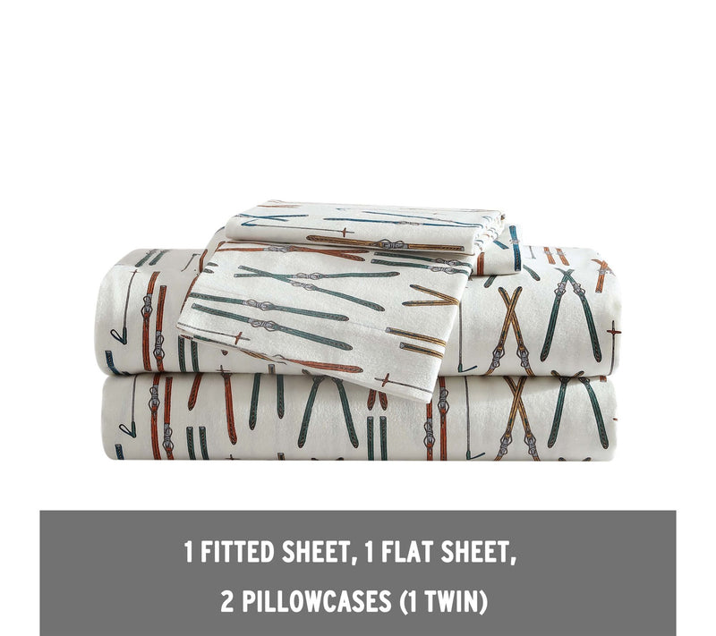 Eddie Bauer Ski Line White Cotton Queen Sheet Set — View 6
