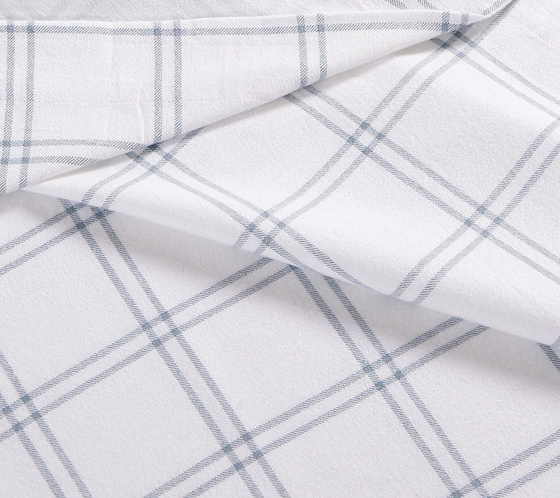 Eddie Bauer Westridge Plaid Blue Cotton Full Sheet Set — View 5