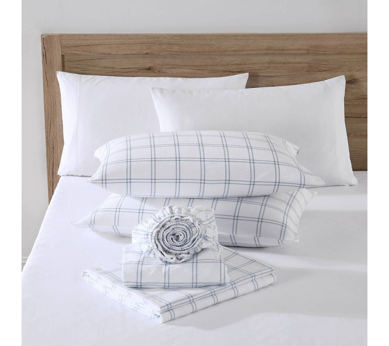 Eddie Bauer Westridge Plaid Blue Cotton King Sheet Set — View 3