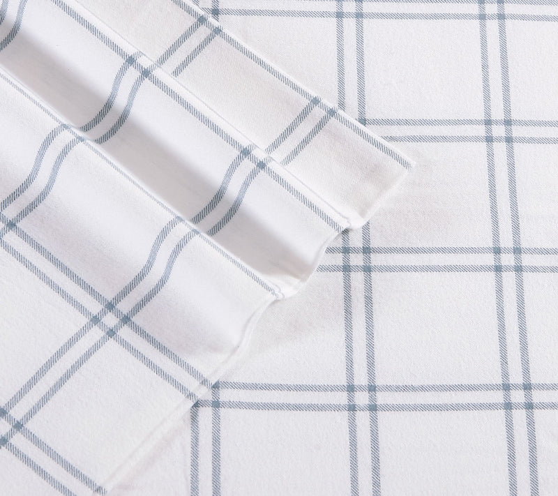 Eddie Bauer Westridge Plaid Blue Cotton King Sheet Set — View 4
