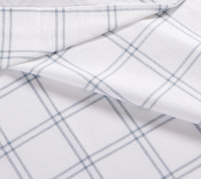 Eddie Bauer Westridge Plaid Blue Cotton King Sheet Set — View 5
