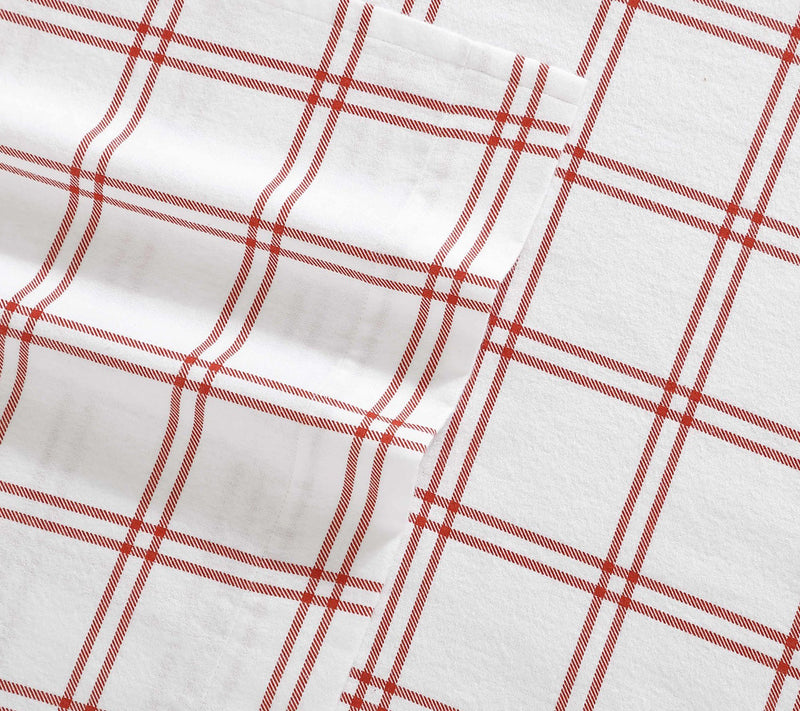 Eddie Bauer Westridge Plaid Orange Cotton FullSheet Set — View 4