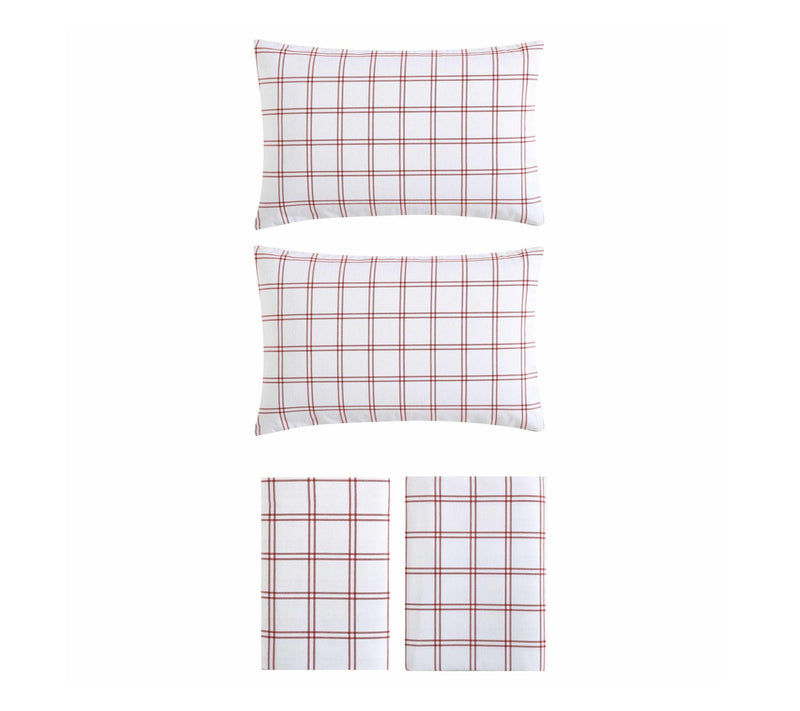 Eddie Bauer Westridge Plaid Orange Cotton KingSheet Set — View 7
