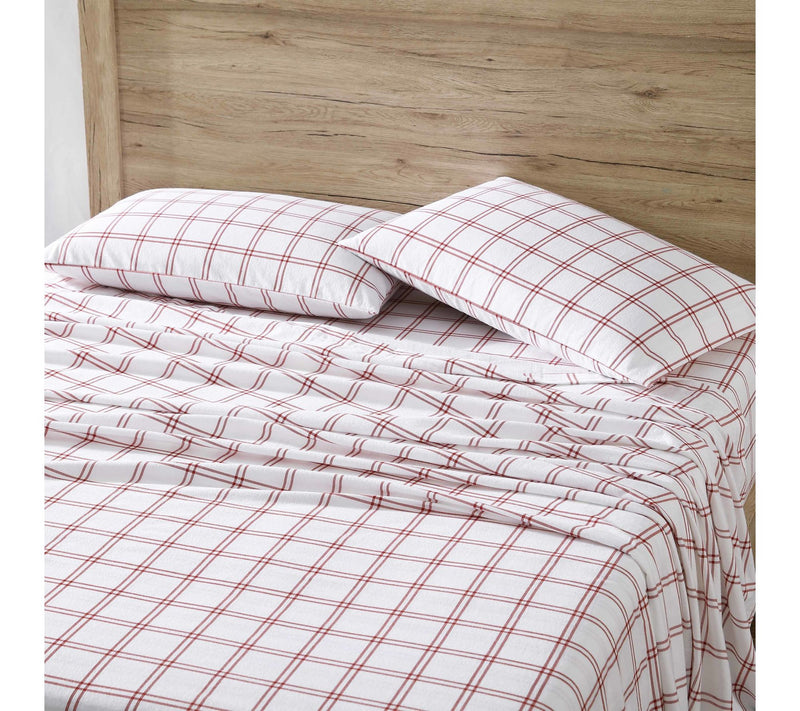 Eddie Bauer Westridge Plaid Orange Cotton KingSheet Set — View 2