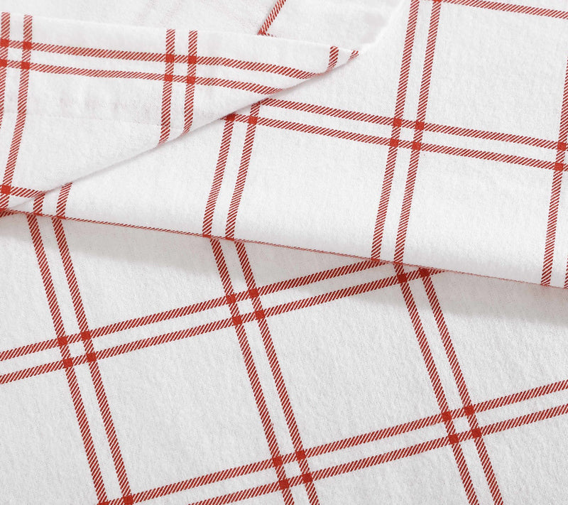 Eddie Bauer Westridge Plaid Orange Cotton KingSheet Set — View 5