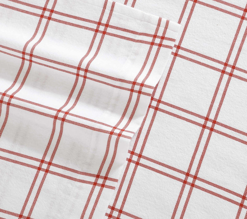 Eddie Bauer Westridge Plaid Orange Cotton KingSheet Set — View 4