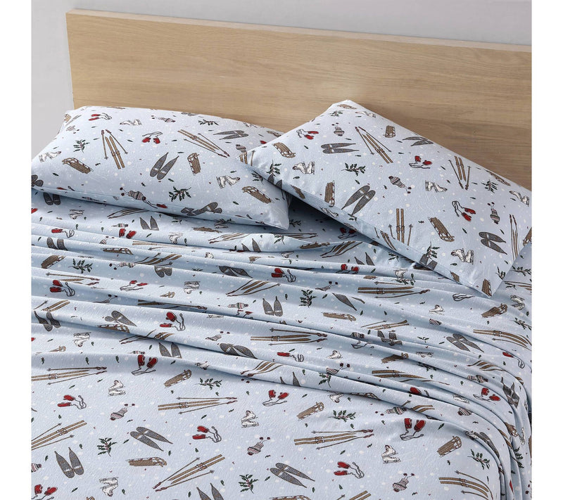 Eddie Bauer Snow Day Blue Cotton Full Sheet Set — View 3