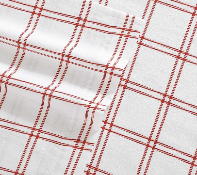 Eddie Bauer Westridge Plaid Orange Cotton TwinSheet Set — View 4
