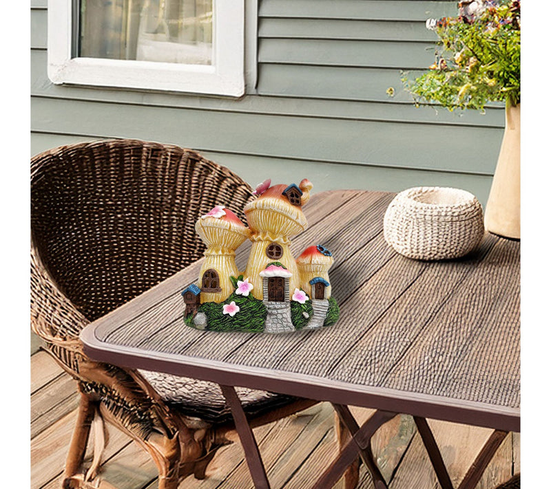 Santa's Workshop Inc 9" Resin LED Mushroom Bungalow — Main view
