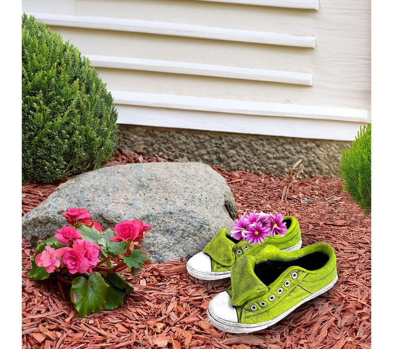 Santa's Workshop Inc 11" Cement Sneaker Planters, Set of 2 — View 7