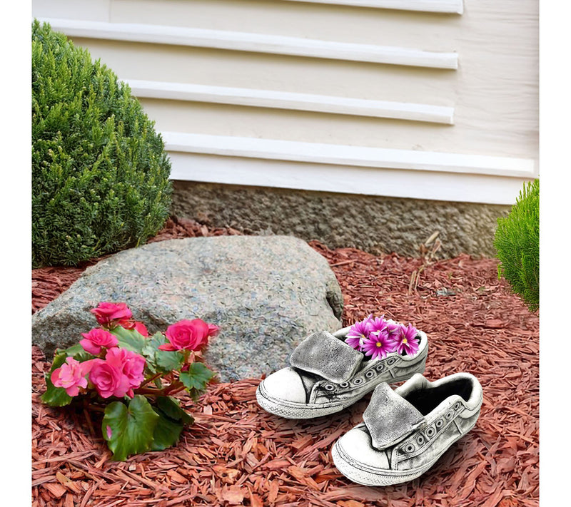 Santa's Workshop Inc 11" Cement Sneaker Planters, Set of 2 — View 3