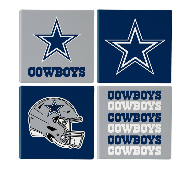 Evergreen 4 Piece NFL Team Ceramic Coaster Setwith Wood Caddy — View 3