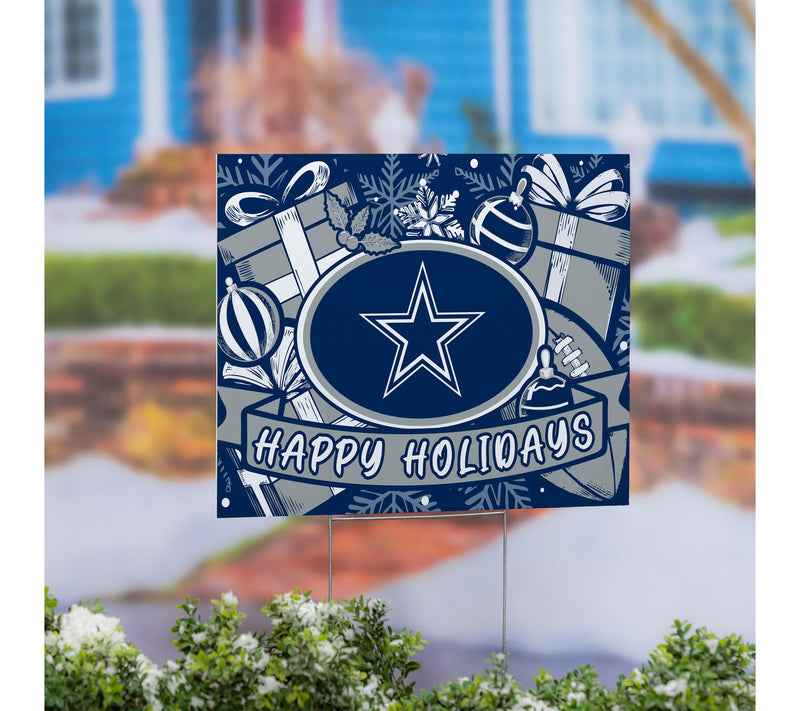 Evergreen NFL Team "Happy Holidays" Yard Sign — Main view