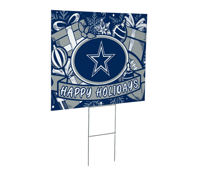 Evergreen NFL Team "Happy Holidays" Yard Sign — View 4