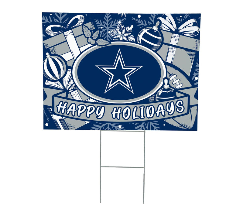 Evergreen NFL Team "Happy Holidays" Yard Sign — View 3