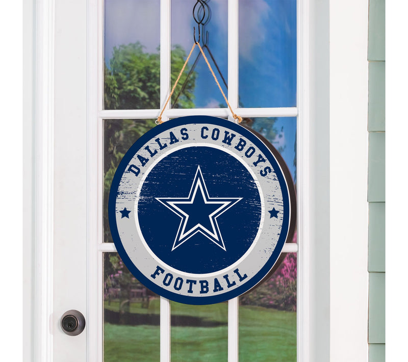 Evergreen NFL Team Wood Round Door Sign with Hanging Rope, 18" — View 2