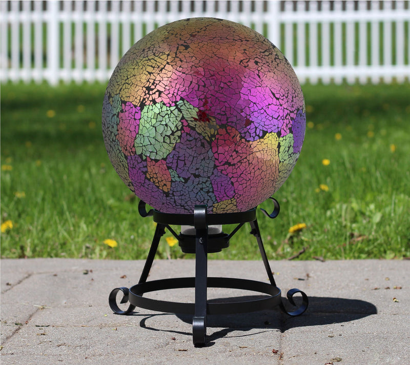 Northlight 10" Pink Mosaic Reflective Glass Garden Gazing Ball — View 2