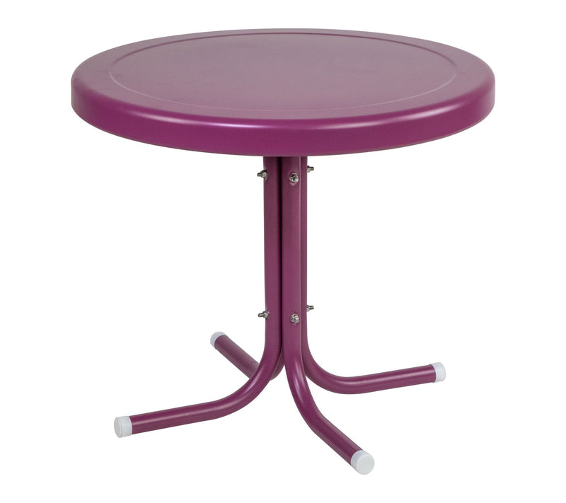 Northlight 22" Outdoor Retro Tulip Steel Side Table — View 6