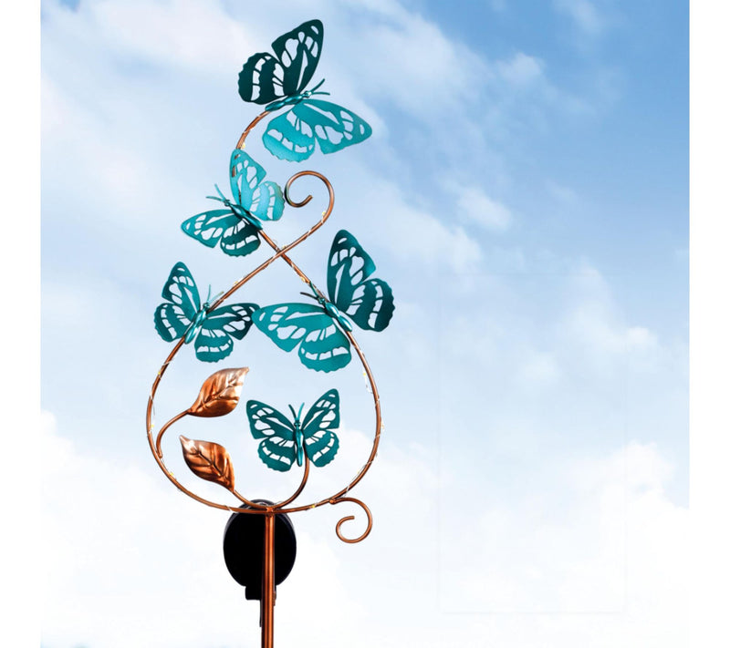 Sunset Vista Designs Solar Butterfly Kaleidoscope Garden Stake — View 2