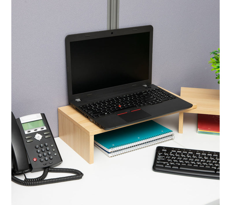Mind Reader Dual Monitor Stand, Laptop Riser Desktop Organizer — View 8