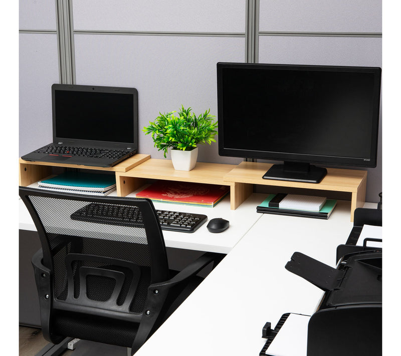 Mind Reader Dual Monitor Stand, Laptop Riser Desktop Organizer — View 7