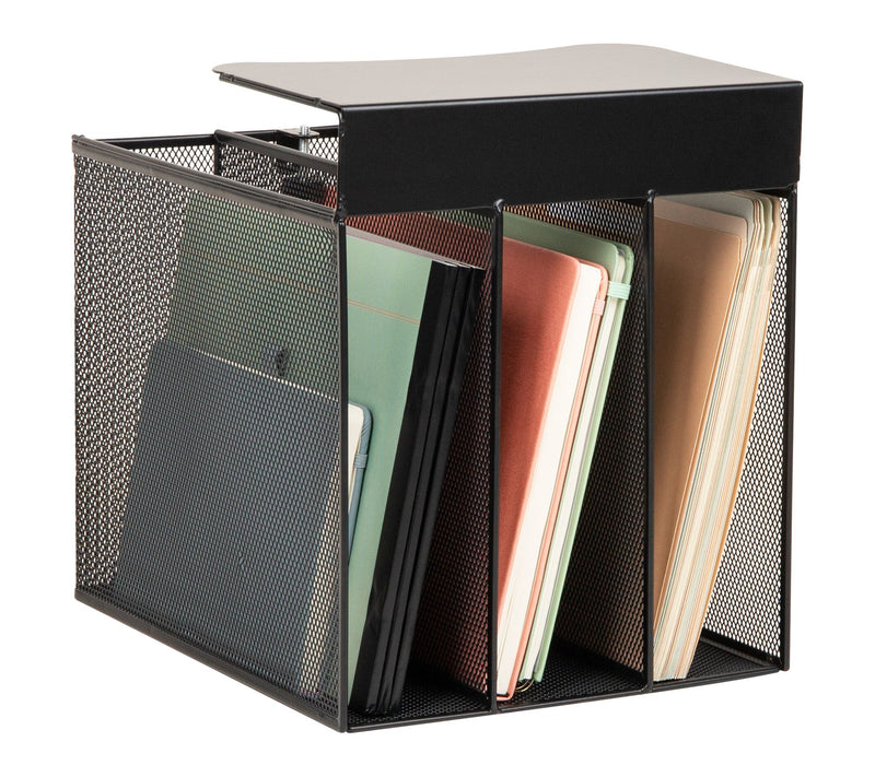 Mind Reader Slide-On Under Desk File Organizer,Black — View 8