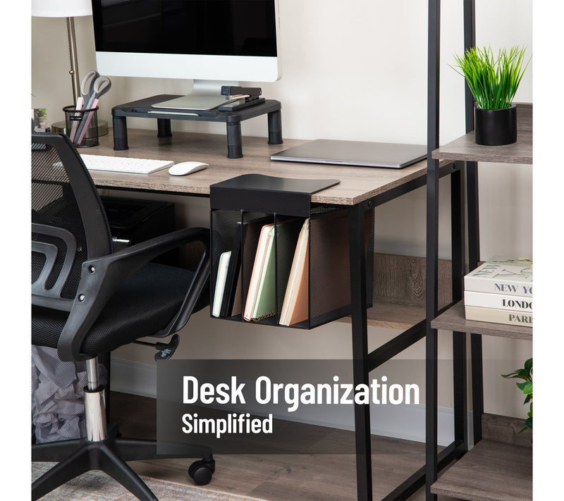 Mind Reader Slide-On Under Desk File Organizer,Black — View 2