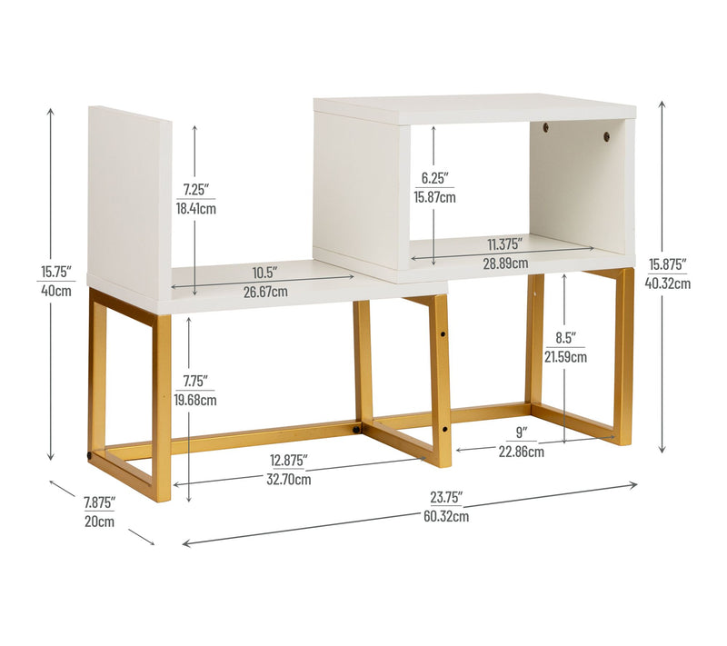 Mind Reader Desktop Bookshelf, 5-Compartment Organizer — View 3