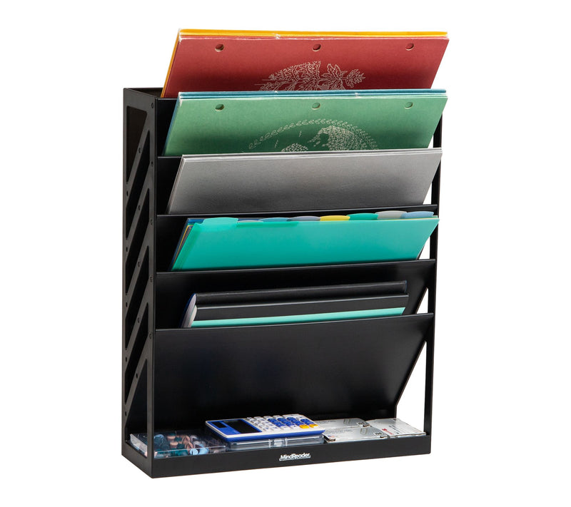 Mind Reader 5-Tier Vertical File Storage, Black — View 9