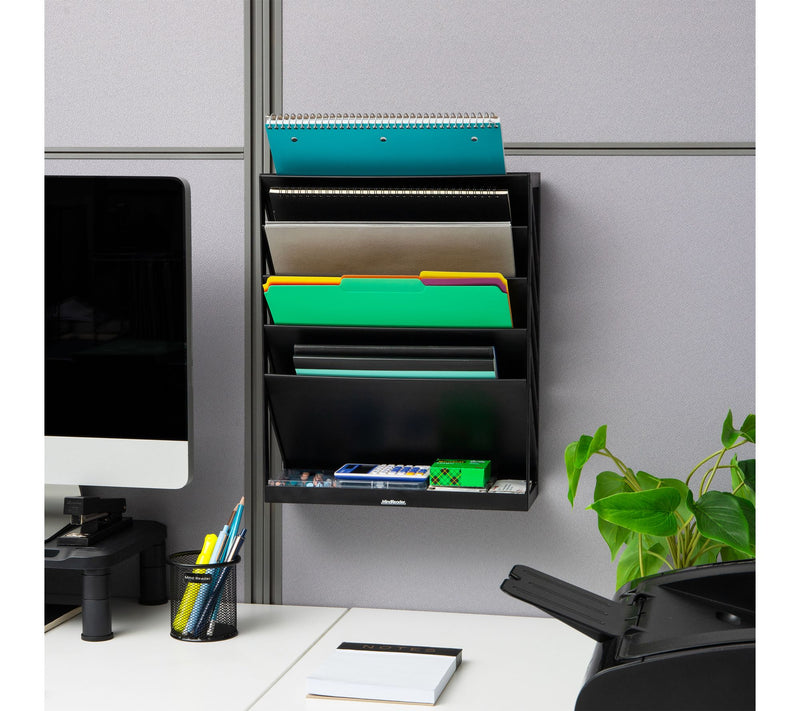 Mind Reader 5-Tier Vertical File Storage, Black — View 6