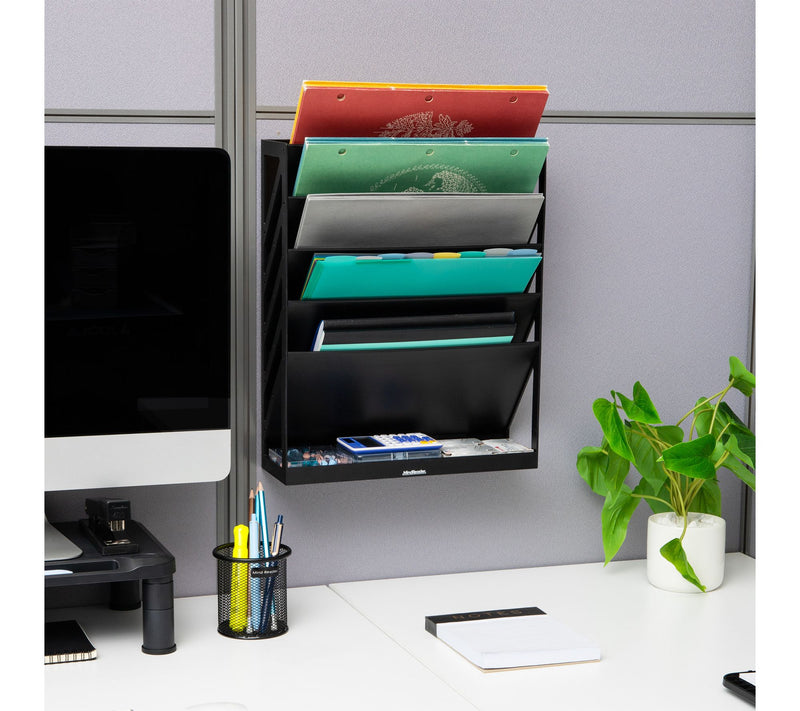 Mind Reader 5-Tier Vertical File Storage, Black — View 2