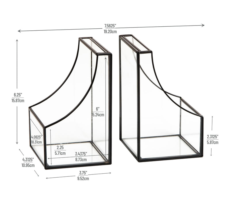 Mind Reader Terrarium Bookends, Decorative Book  Holders — View 3