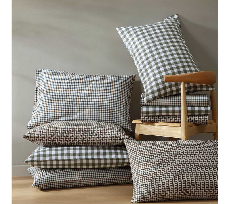 Eddie Bauer Griffin Plaid Beige Cotton Percalewin Sheet Set — View 7