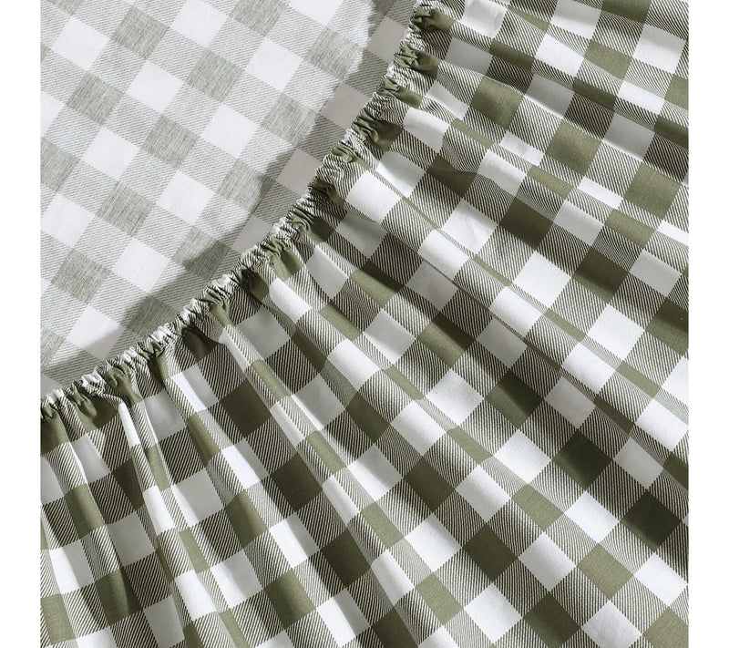 Eddie Bauer Preston Check Green Cotton PercaleTwin Sheet Set — View 4