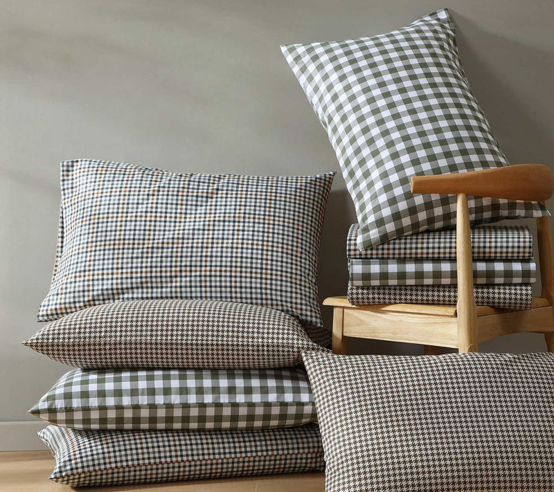 Eddie Bauer Preston Check Green Cotton PercaleFull Sheet Set — View 7