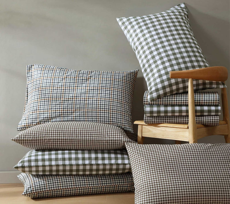Eddie Bauer Preston Check Green Cotton PercaleQueen Sheet Set — View 7