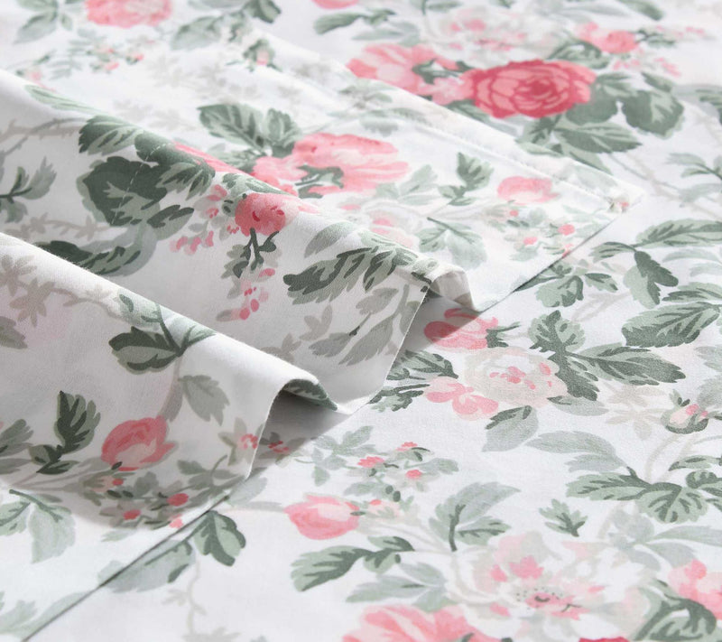 Laura Ashley Bettina's Blooms Cotton Sateen Twin Sheet Set — View 4