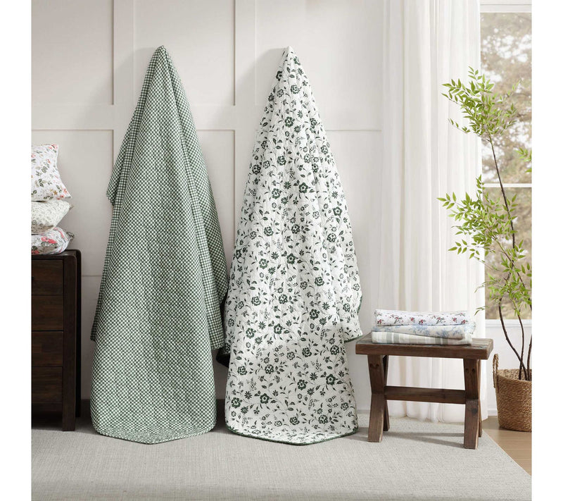 Laura Ashley Bettina's Blooms Cotton Sateen Twin Sheet Set — View 7
