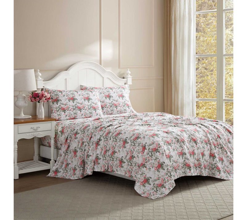 Laura Ashley Bettina's Blooms Cotton Sateen Twin Sheet Set — View 2