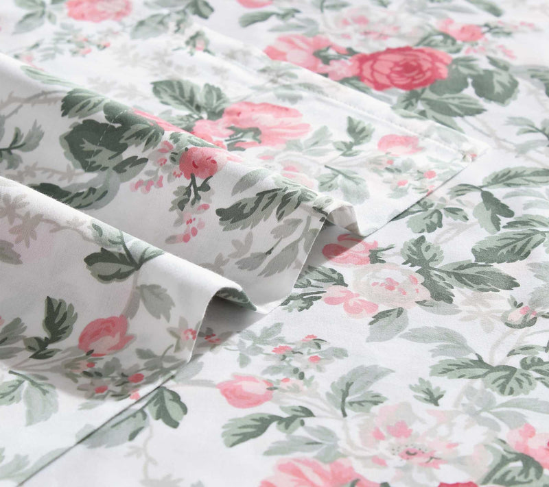 Laura Ashley Bettina's Blooms Cotton Sateen Full Sheet Set — View 4