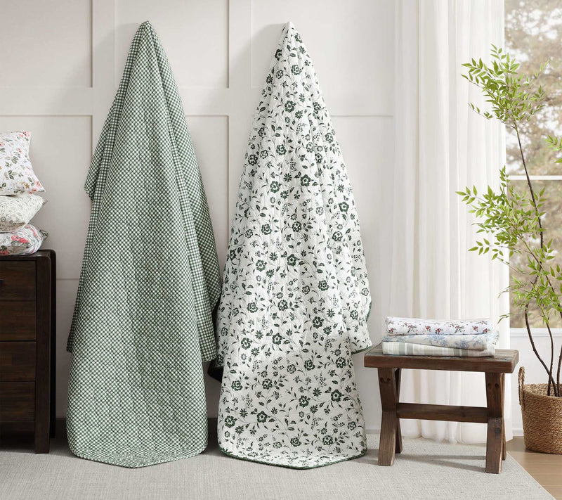 Laura Ashley Bettina's Blooms Cotton Sateen Queen Sheet Set — View 7