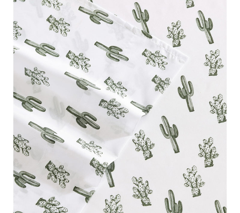 Wrangler Cacti Green Queen Microfiber Sheet Set — View 3