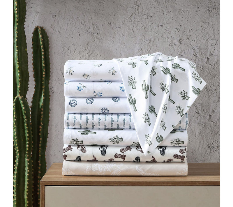 Wrangler Cactus Toile Blue Full Microfiber Sheet Set — View 6