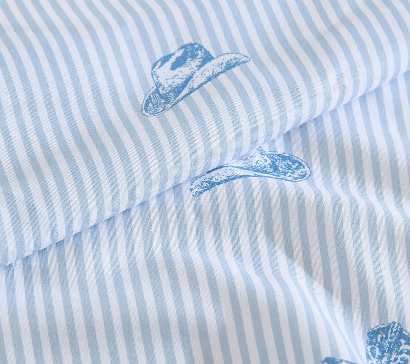 Wrangler Cowboy Pinstripe Blue King MicrofiberSheet Set — View 3